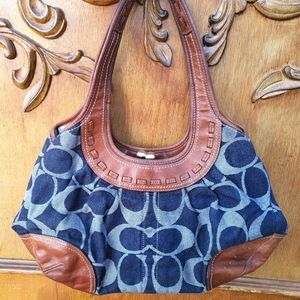 COACH Ergo Denim Signature Satchel Shoulder Hobo Bag